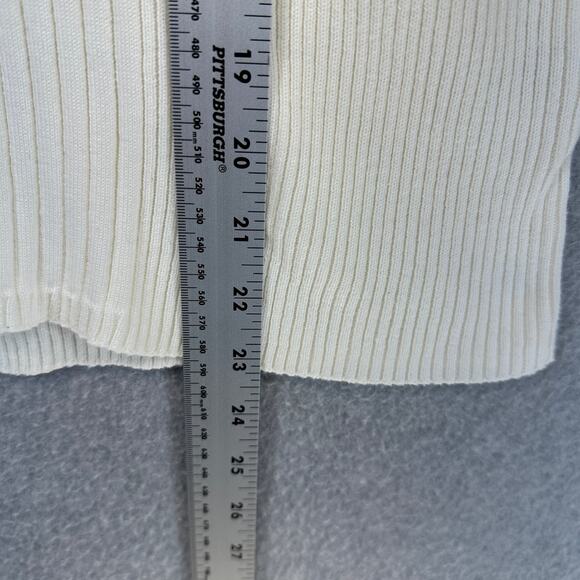 Josephine Chaus Sport Top Women's Ivory Cream Medium Ribbed Turtleneck Sweater - Picture 5 of 10